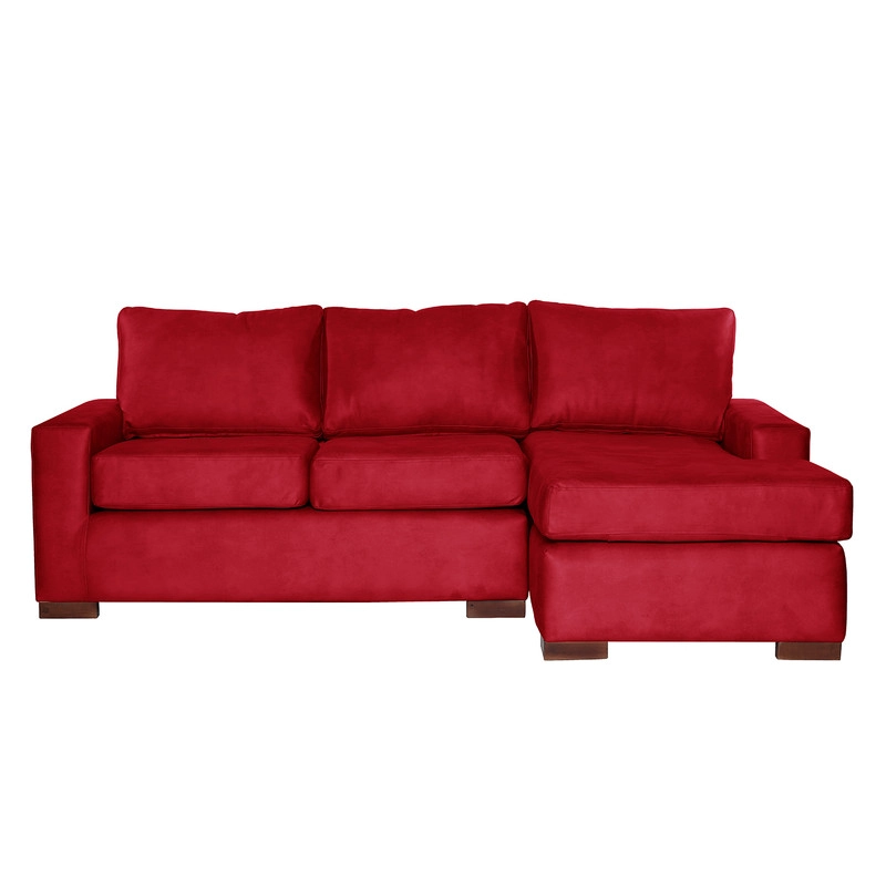 SECCIONAL LATAM HOME LIVORNO DERECHO 3 CUERPOS CUERO KENTUCKY ROJO - 8