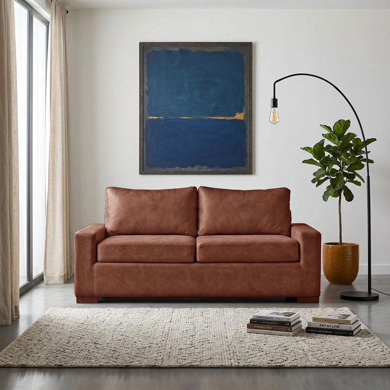 SOFA LATAM HOME LIVORNO 3 CUERPOS CUERO KENTUCKY CAFE TABACO - 1