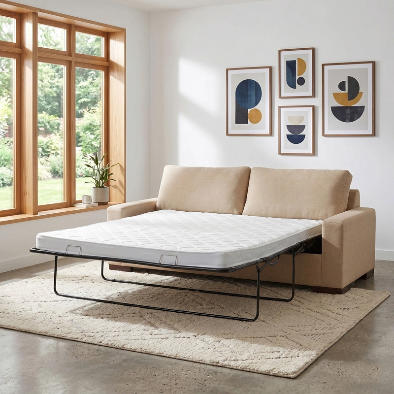 SOFA CAMA LATAM HOME LIVORNO 3 CUERPOS LINO BEIGE 2PL NATURAL - 1
