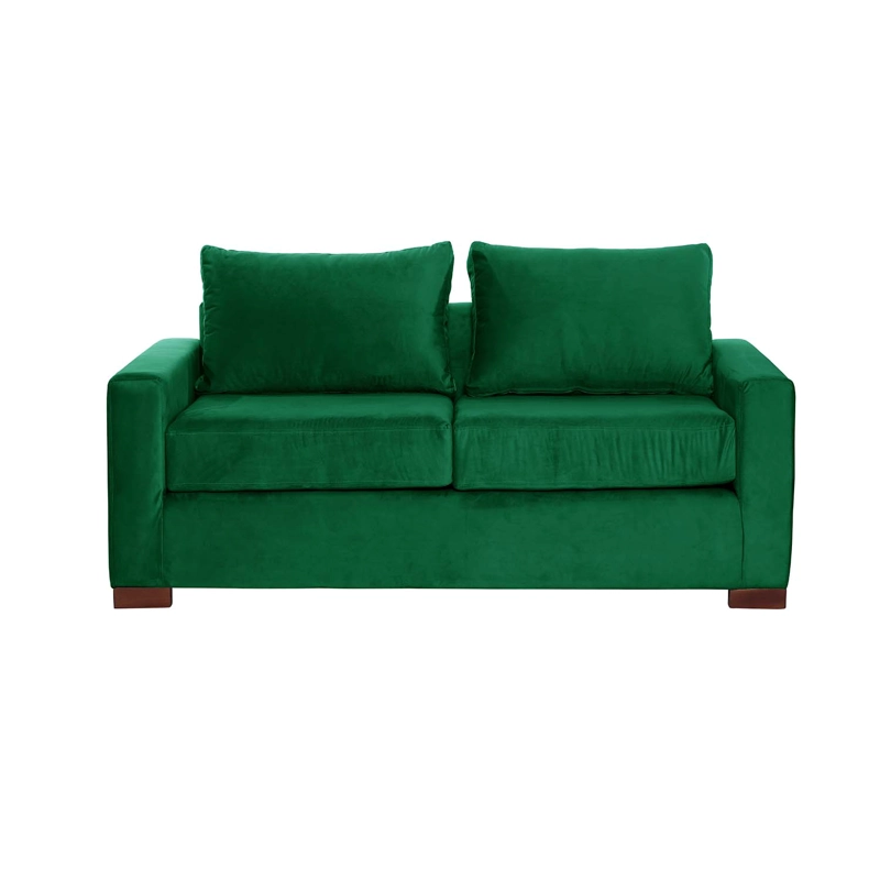 SOFA LATAM HOME LIVORNO 2 CUERPOS VERDE TELA VELVET - 1
