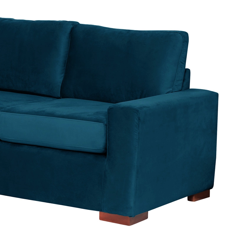 SECCIONAL LATAM HOME LIVORNO IZQUIERDO 3 CUERPOS AZUL PETROLEO TELA VELVET - 8