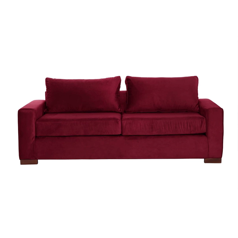 SOFA CAMA LATAM HOME LIVORNO 3 CUERPOS BURDEO TELA VELVET 2PL - 1