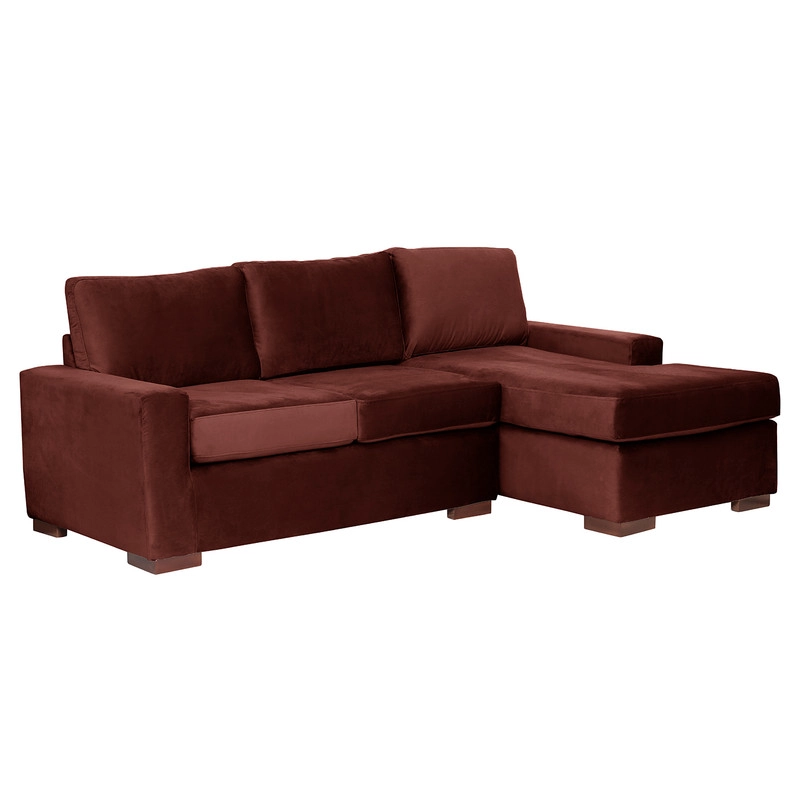 SECCIONAL LATAM HOME LIVORNO DERECHO 3 CUERPOS CHOCOLATE TELA VELVET - 1