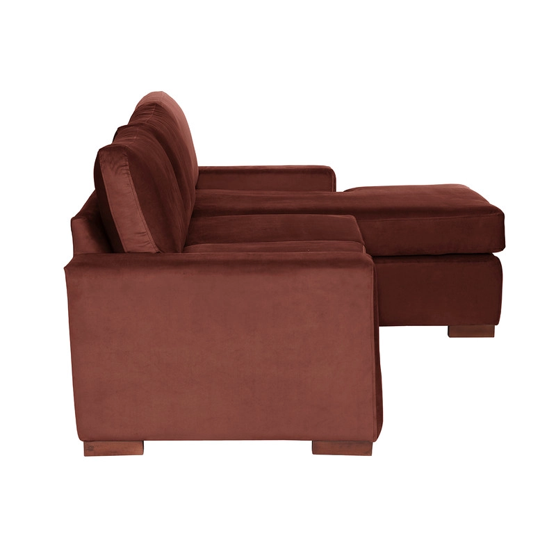 SECCIONAL LATAM HOME LIVORNO DERECHO 3 CUERPOS CHOCOLATE TELA VELVET - 3