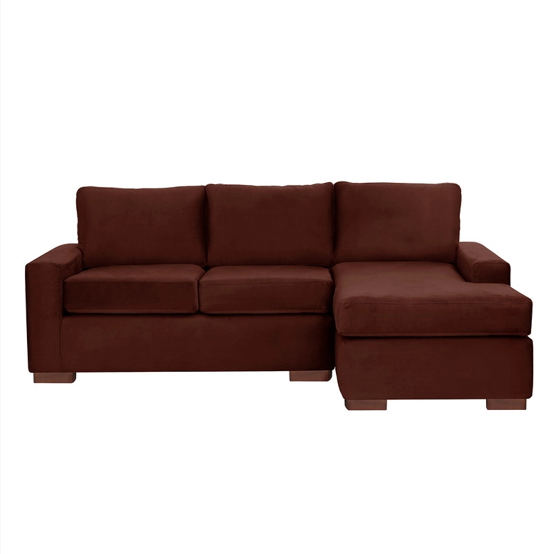 SECCIONAL LATAM HOME LIVORNO DERECHO 3 CUERPOS CHOCOLATE TELA VELVET - 8