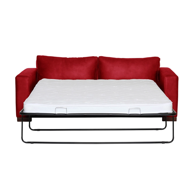SOFA CAMA LATAM HOME LIVORNO 3 CUERPOS CUERO KENTUCKY ROJO 2PL - 2