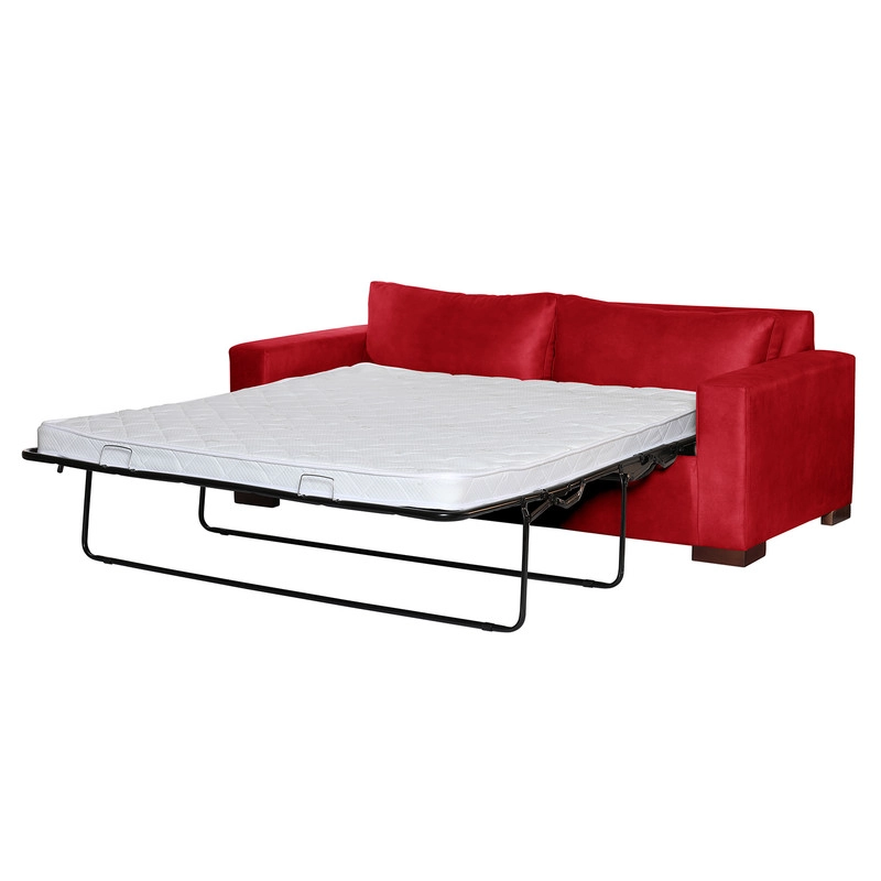 SOFA CAMA LATAM HOME LIVORNO 3 CUERPOS CUERO KENTUCKY ROJO 2PL - 3