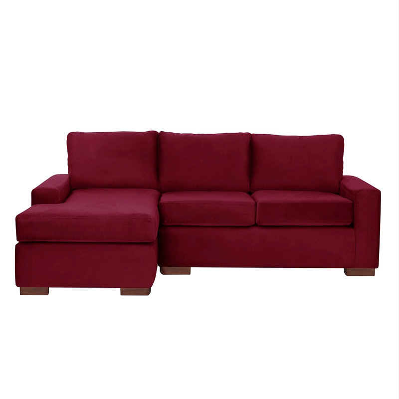 SECCIONAL LATAM HOME LIVORNO IZQUIERDO 3 CUERPOS BURDEO TELA VELVET - 3
