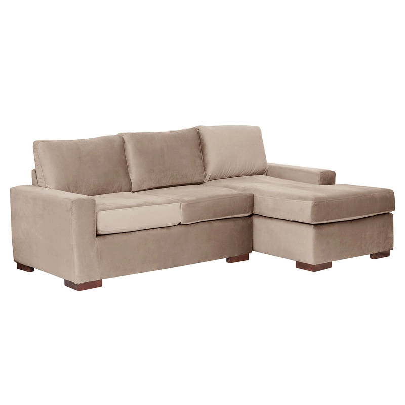 SECCIONAL LATAM HOME LIVORNO DERECHO 3 CUERPOS BEIGE TELA VELVET - 2