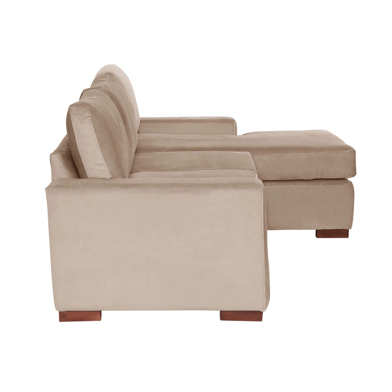 SECCIONAL LATAM HOME LIVORNO DERECHO 3 CUERPOS BEIGE TELA VELVET - 3