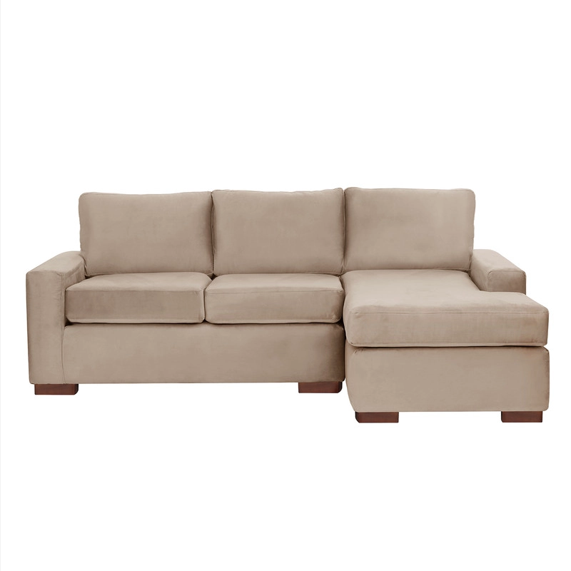 SECCIONAL LATAM HOME LIVORNO DERECHO 3 CUERPOS BEIGE TELA VELVET - 8