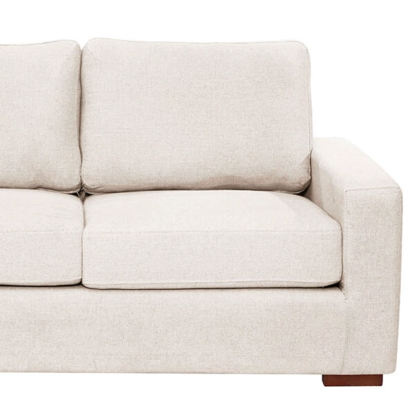 SOFA LIVORNO 3 CUERPOS RESORTES POCKET LINO BLANCO - 4