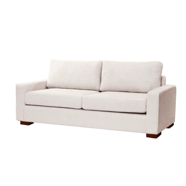 SOFA LIVORNO 3 CUERPOS RESORTES POCKET LINO BLANCO - 5