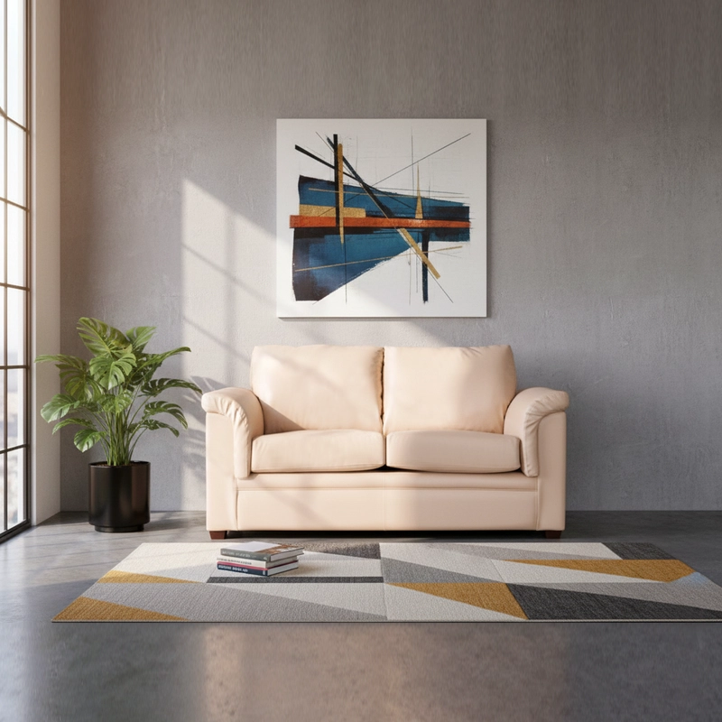 SOFA LATAM HOME ANCONA 2 CUERPOS GRANO BEIGE PU - 1