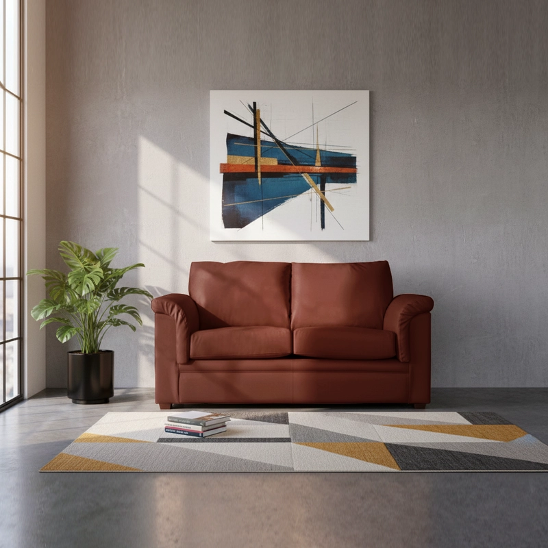 SOFA LATAM HOME ANCONA 2 CUERPOS GRANO CHOCOLATE PU - 1