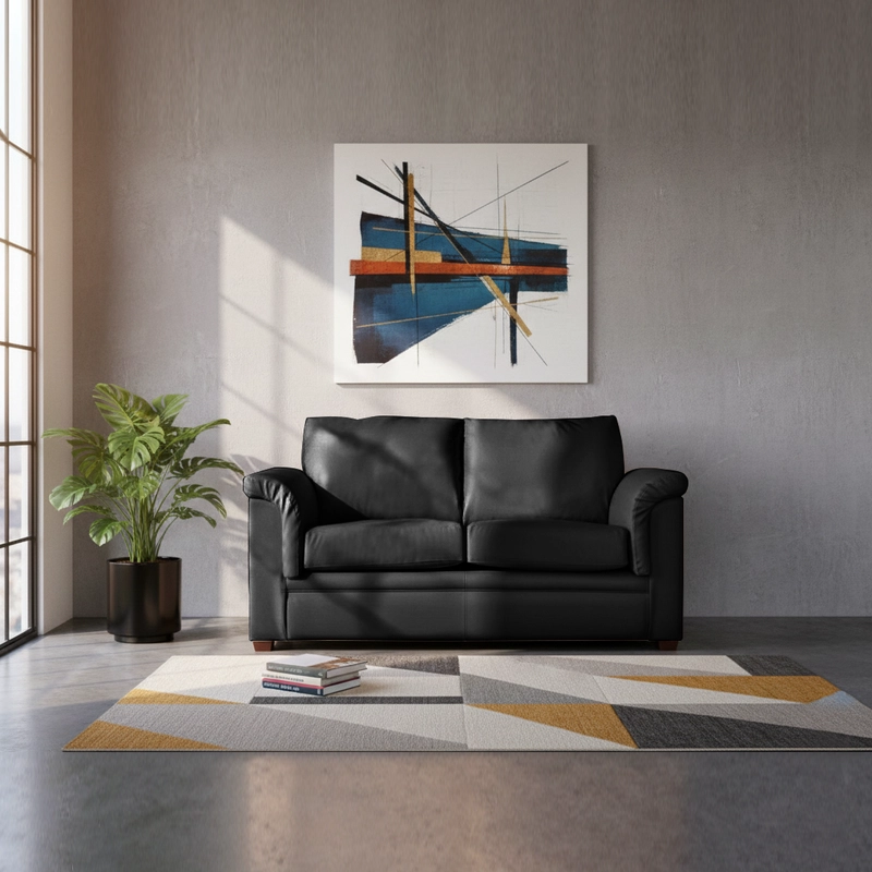 SOFA LATAM HOME ANCONA 2 CUERPOS GRANO NEGRO PU - 1