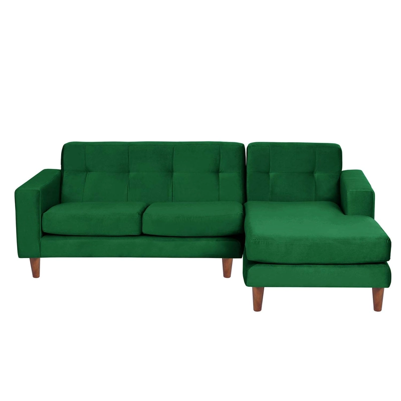 SOFA CHAISELONG LATAM HOME SALERNO DERECHO 3 CUERPOS VERDE VELVET - 1