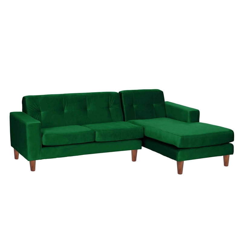 SOFA CHAISELONG LATAM HOME SALERNO DERECHO 3 CUERPOS VERDE VELVET - 2
