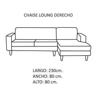 SOFA CHAISELONG LATAM HOME SALERNO DERECHO 3 CUERPOS VERDE VELVET - 4