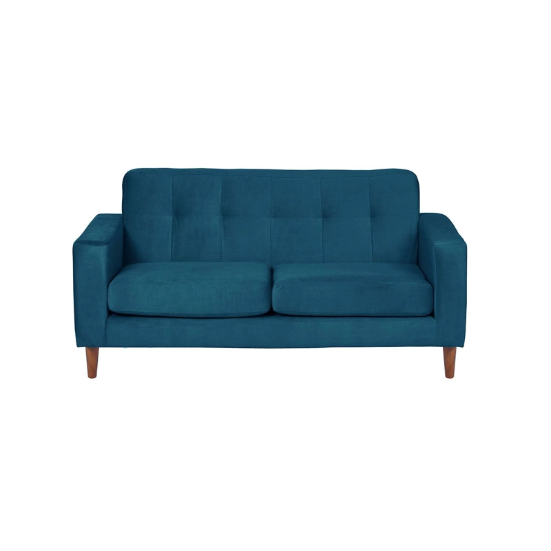 SOFA LATAM HOME SALERNO 2 CUERPOS AZUL PETROLEO VELVET - 1