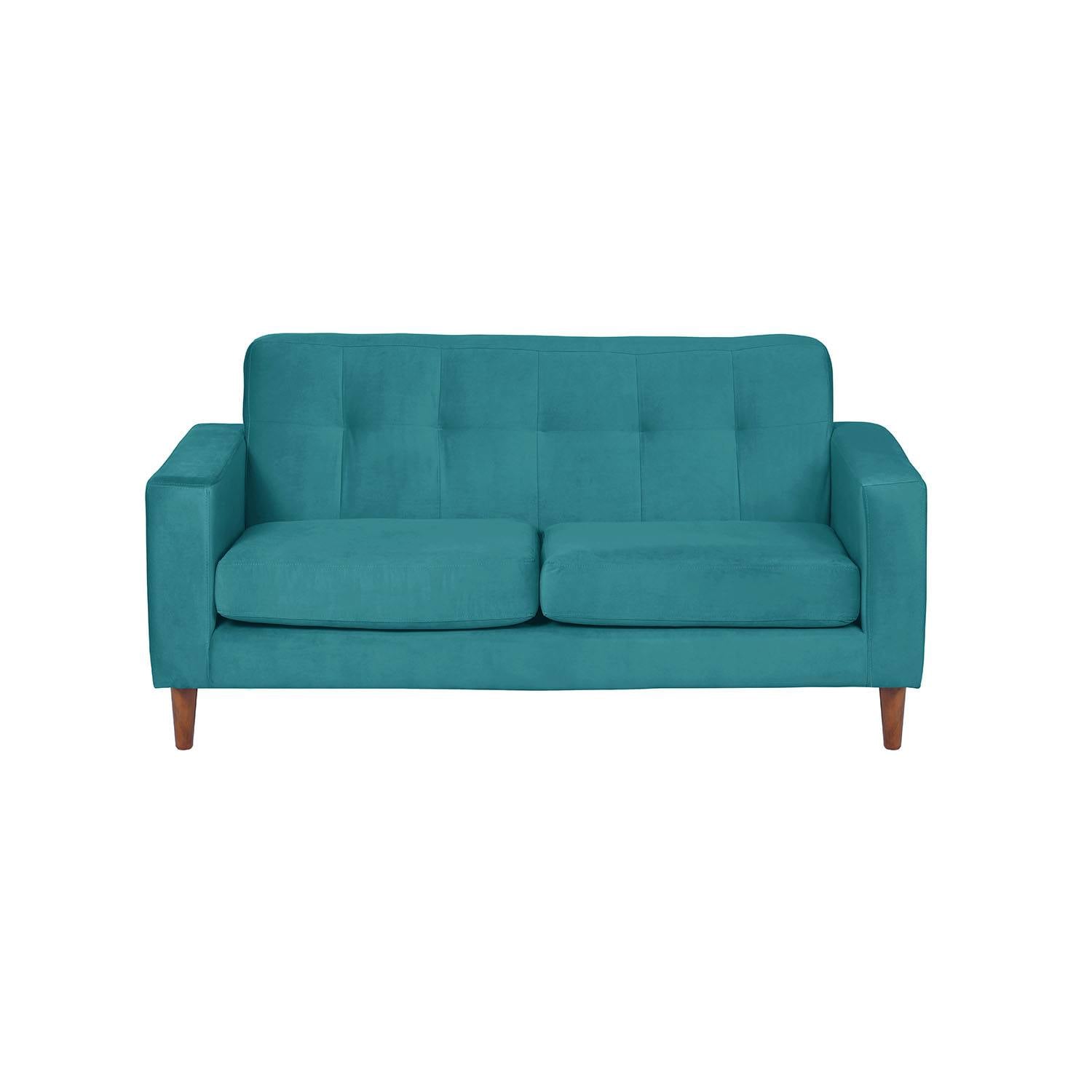 SOFA LATAM HOME SALERNO 2 CUERPOS TURQUESA VELVET - 1