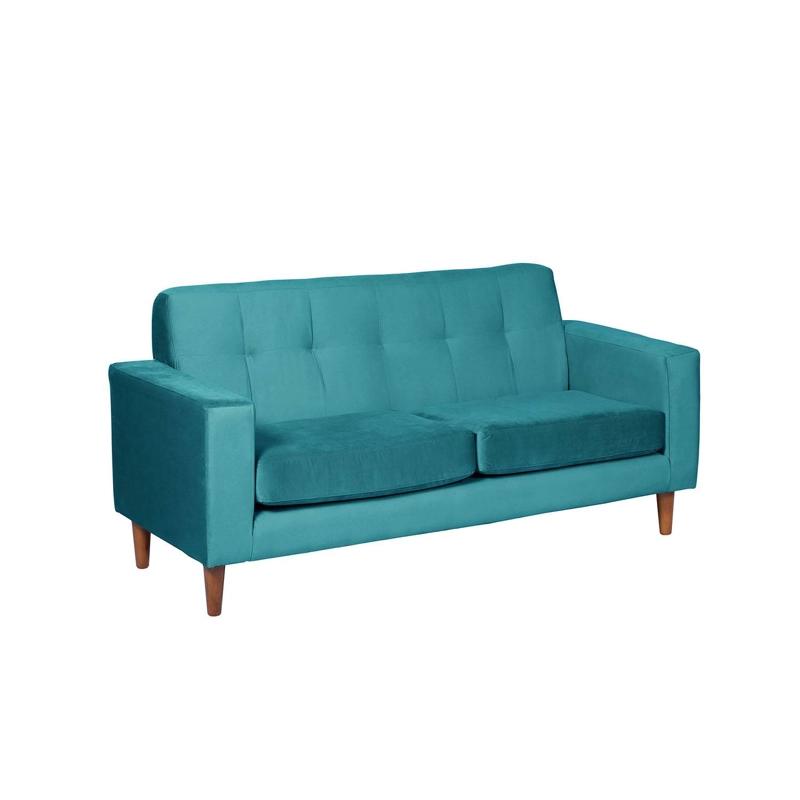 SOFA LATAM HOME SALERNO 2 CUERPOS TURQUESA VELVET - 2
