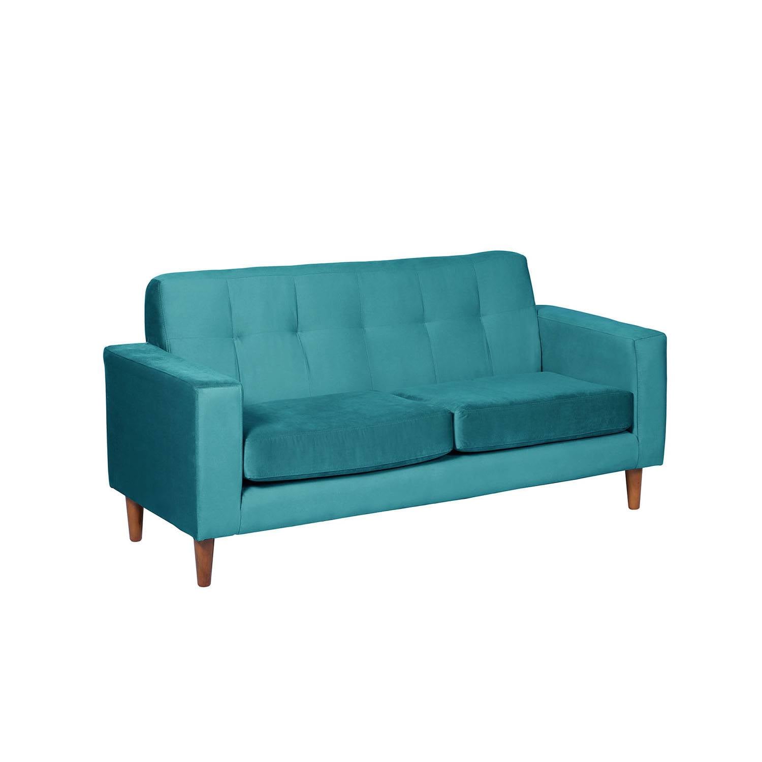 SOFA LATAM HOME SALERNO 2 CUERPOS TURQUESA VELVET - 2