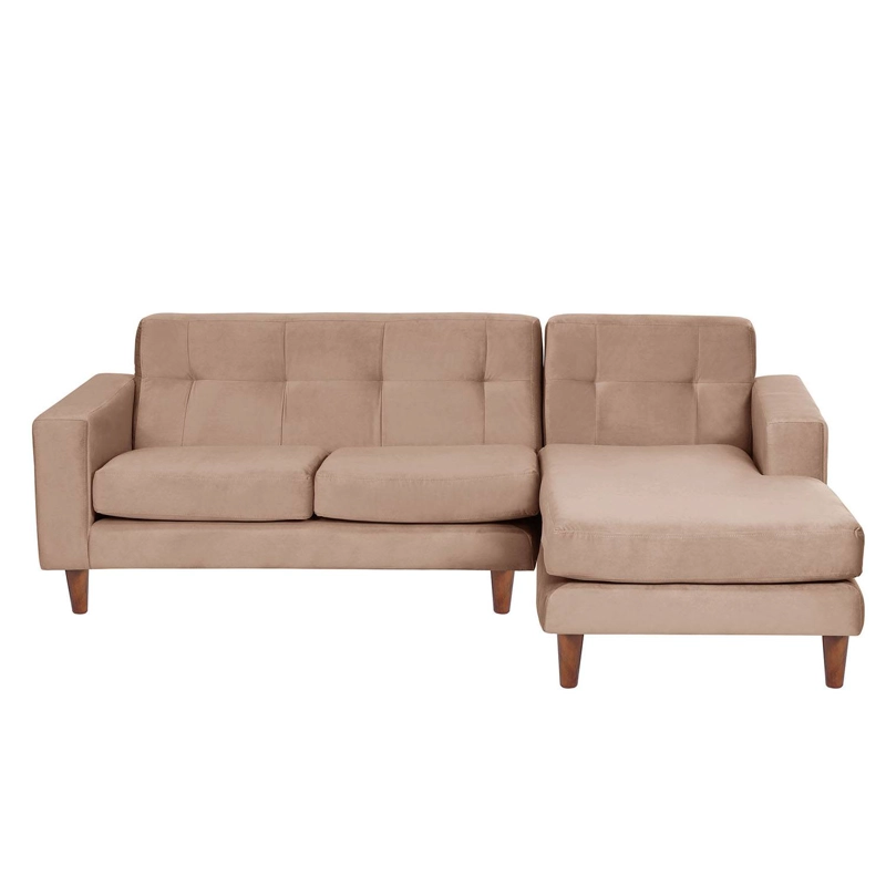 SOFA CHAISELONG LATAM HOME SALERNO DERECHO 3 CUERPOS BEIGE VELVET - 1