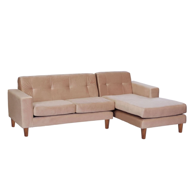 SOFA CHAISELONG LATAM HOME SALERNO DERECHO 3 CUERPOS BEIGE VELVET - 2