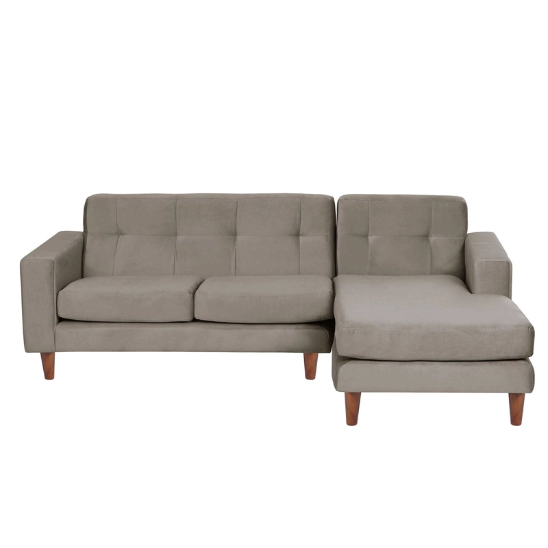 SOFA CHAISELONG LATAM HOME SALERNO DERECHO 3 CUERPOS GRIS VELVET - 1