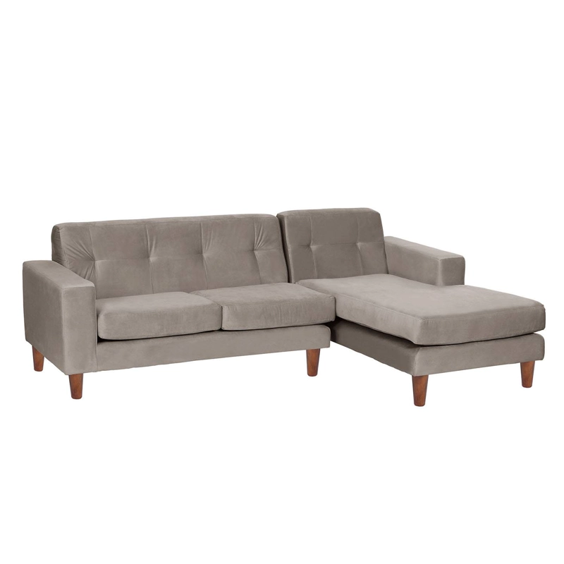 SOFA CHAISELONG LATAM HOME SALERNO DERECHO 3 CUERPOS GRIS VELVET - 2