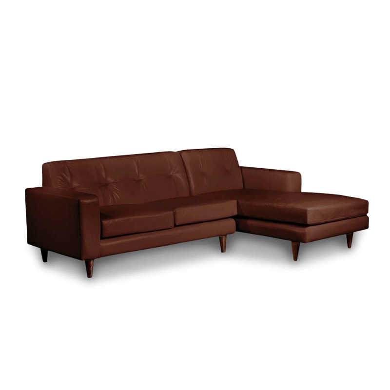 SOFA CHAISELONG LATAM HOME SALERNO DERECHO 3 CUERPOS CHOCOLATE PU - 2