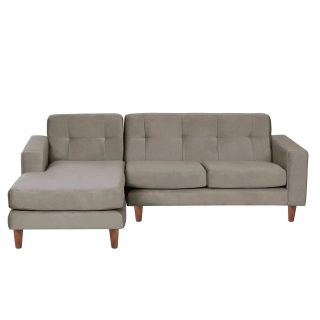 SOFA CHAISELONG LATAM HOME SALERNO IZQUIERDO 3 CUERPOS GRIS VELVET - 1