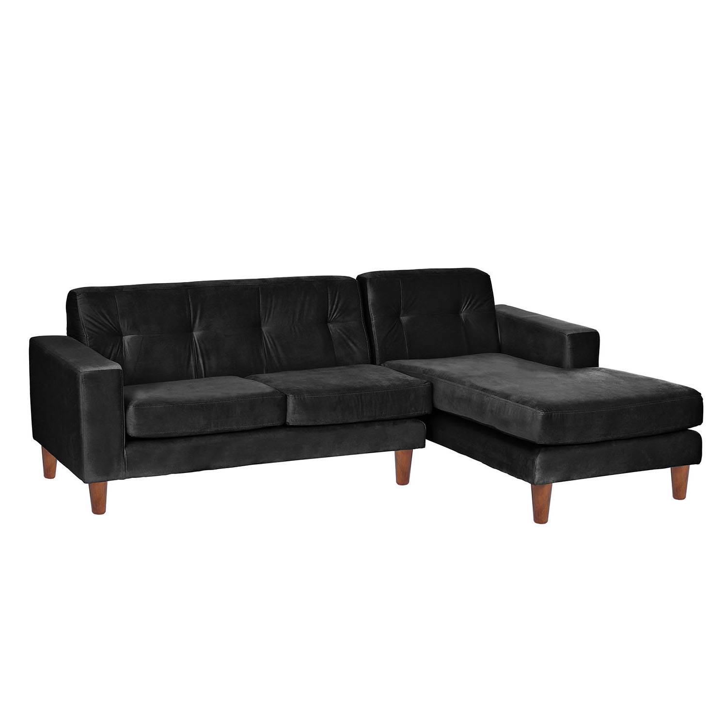 SOFA CHAISELONG LATAM HOME SALERNO DERECHO 3 CUERPOS NEGRO VELVET - 2