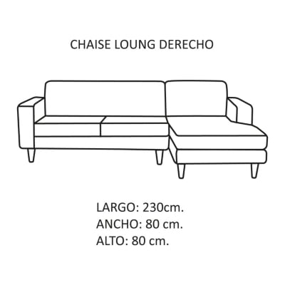SOFA CHAISELONG LATAM HOME SALERNO DERECHO 3 CUERPOS NEGRO VELVET - 4