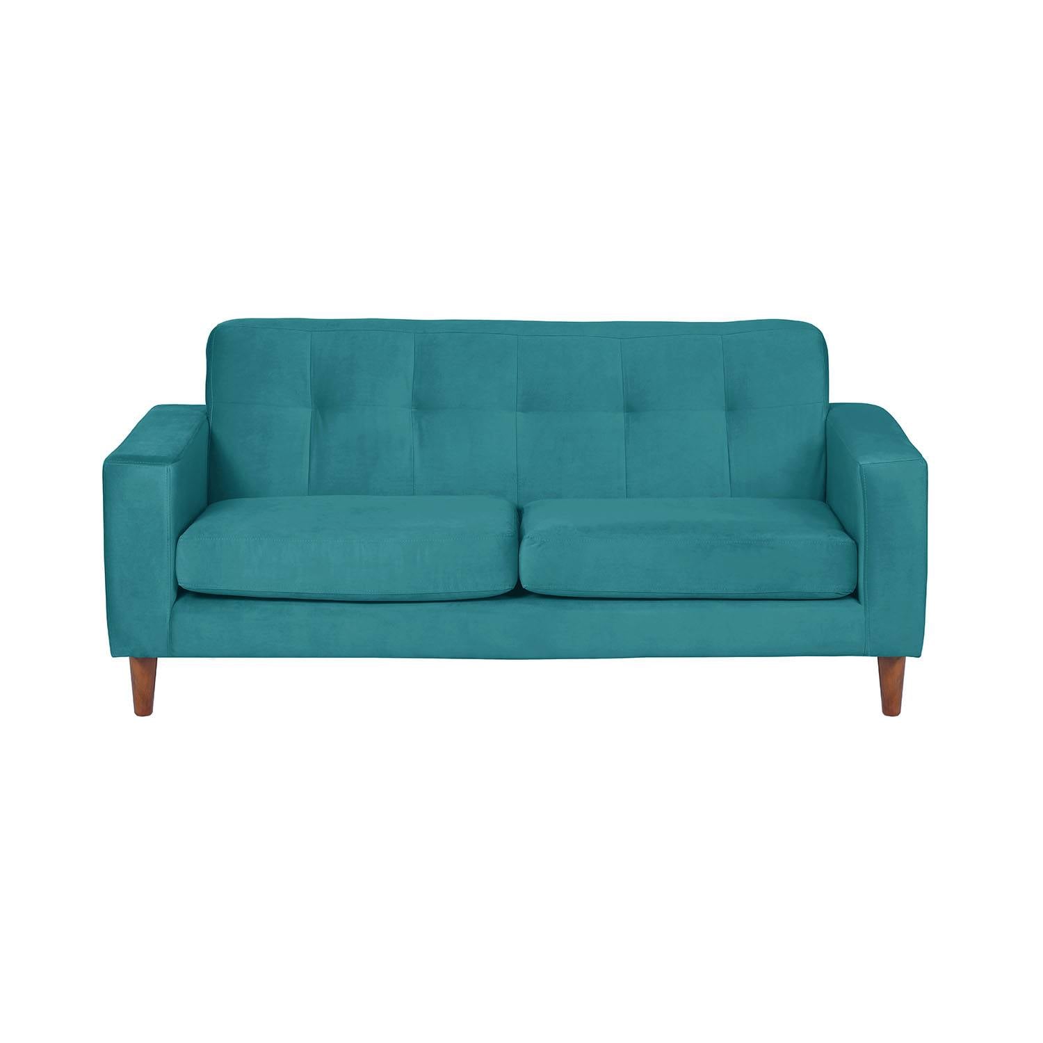 SOFA LATAM HOME SALERNO 3 CUERPOS TURQUESA VELVET - 1