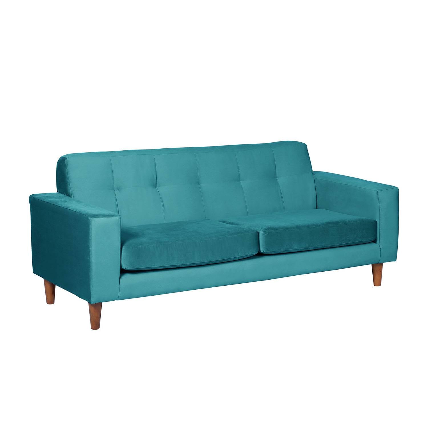 SOFA LATAM HOME SALERNO 3 CUERPOS TURQUESA VELVET - 2