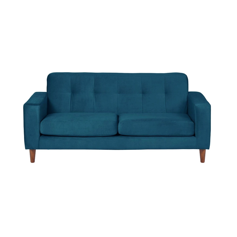 SOFA LATAM HOME SALERNO 3 CUERPOS AZUL PETROLEO VELVET - 1