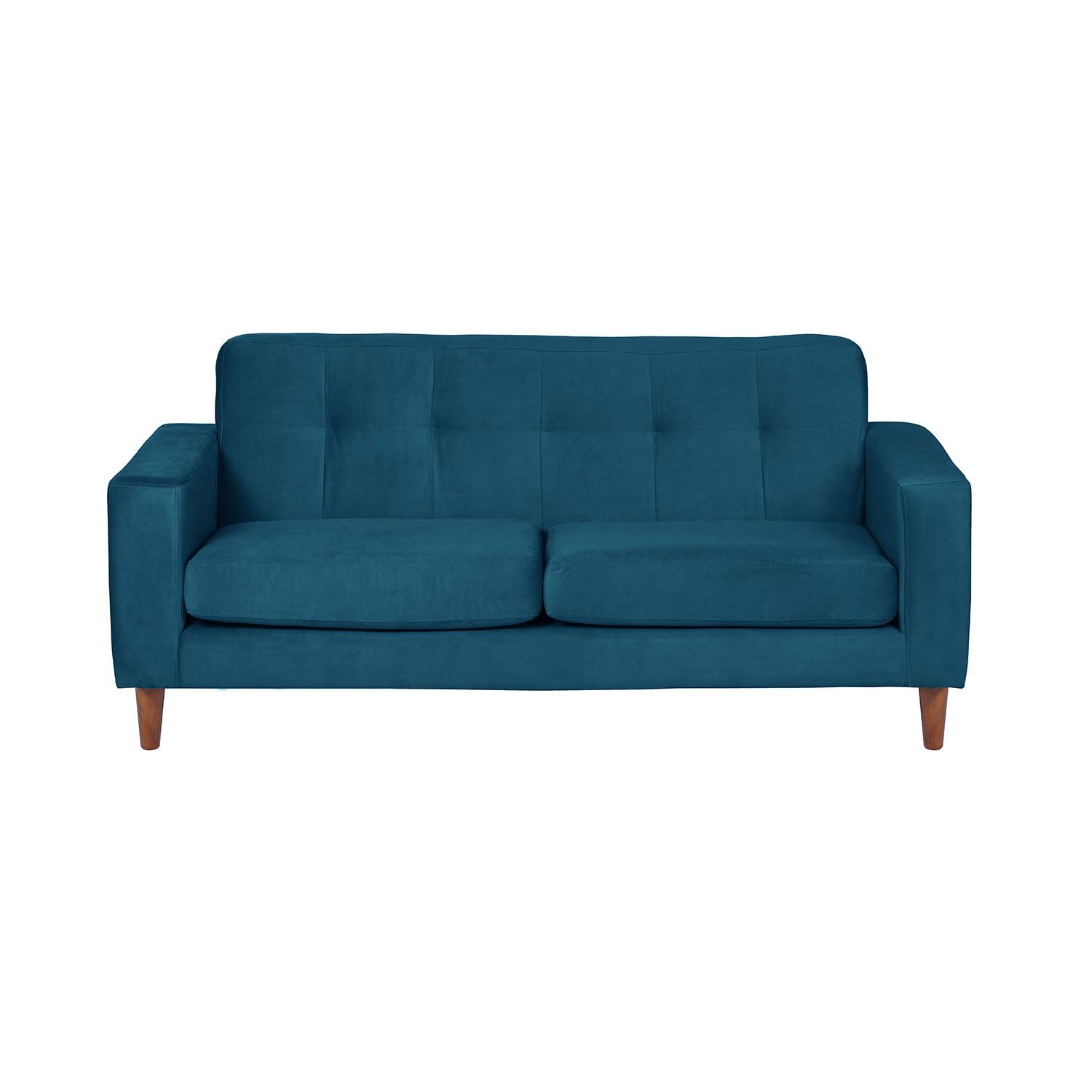 SOFA LATAM HOME SALERNO 3 CUERPOS AZUL PETROLEO VELVET - 1