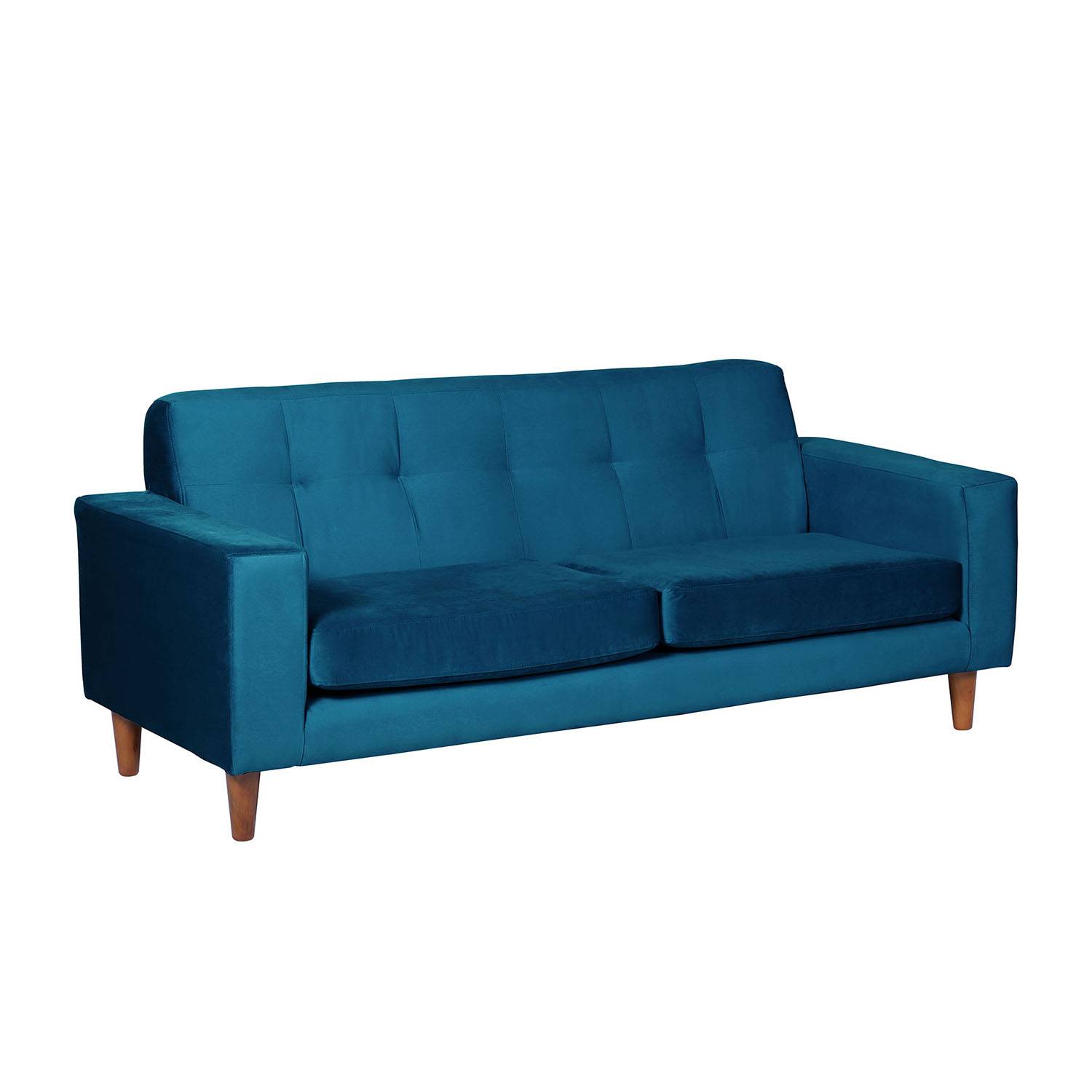 SOFA LATAM HOME SALERNO 3 CUERPOS AZUL PETROLEO VELVET - 2