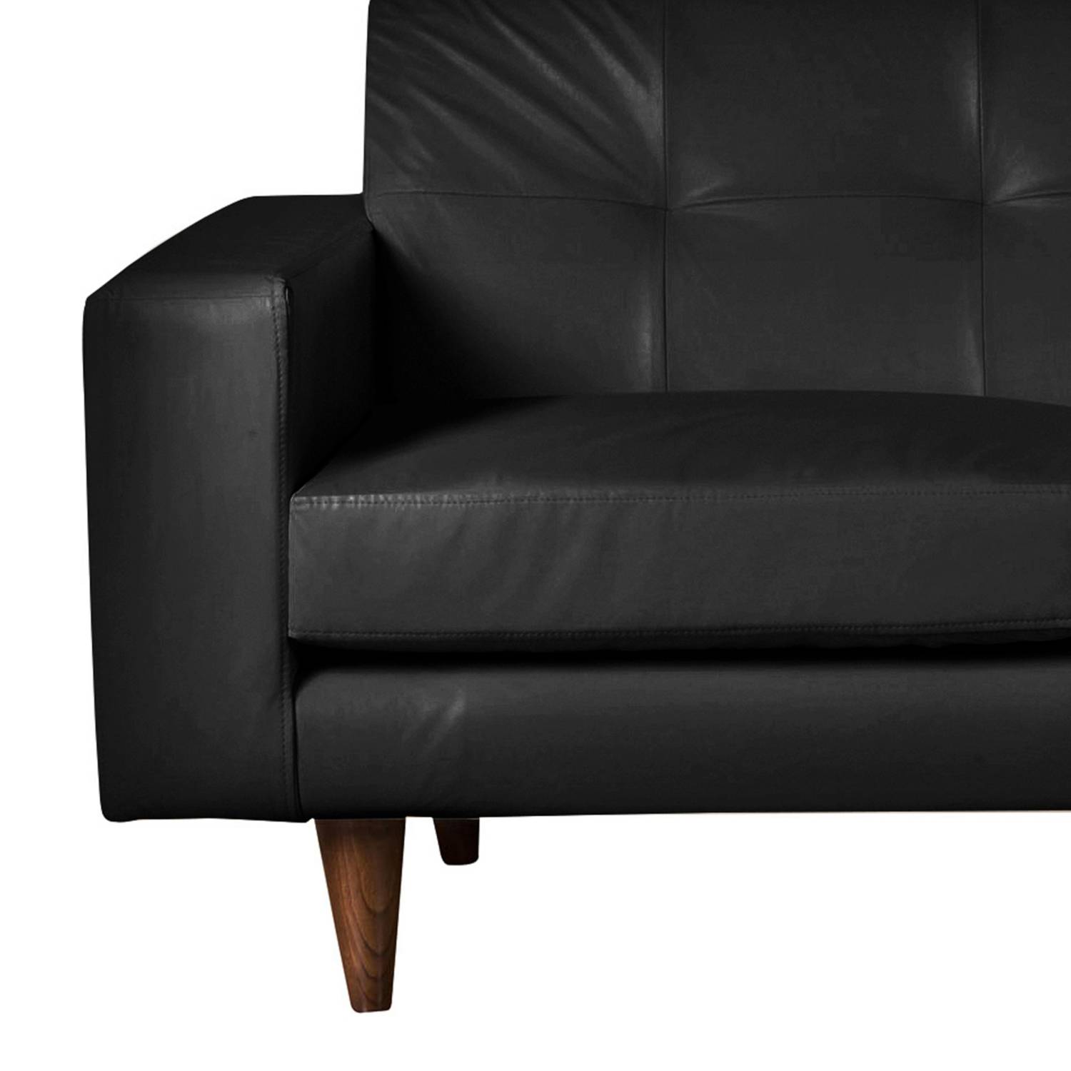 SOFA LATAM HOME SALERNO 2 CUERPOS NEGRO PU - 3