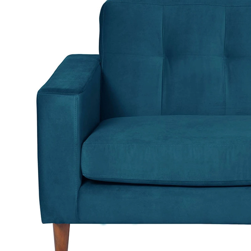 SOFA CHAISELONG LATAM HOME SALERNO DERECHO 3 CUERPOS AZUL PETROLEO VELVET - 3