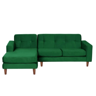 SOFA CHAISELONG LATAM HOME SALERNO IZQUIERDO 3 CUERPOS VERDE VELVET - 1