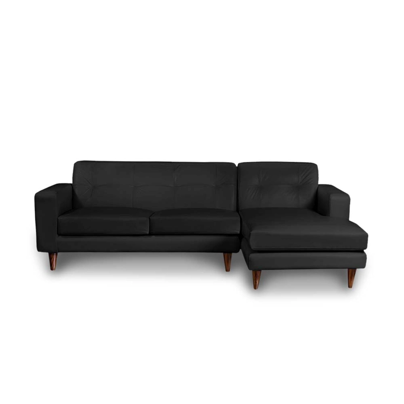 SOFA CHAISELONG LATAM HOME SALERNO DERECHO 3 CUERPOS NEGRO PU - 1