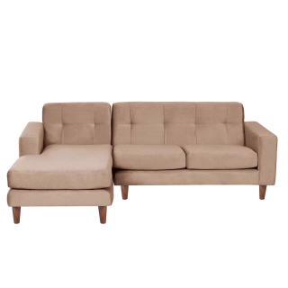 SOFA CHAISELONG LATAM HOME SALERNO IZQUIERDO 3 CUERPOS BEIGE VELVET - 1