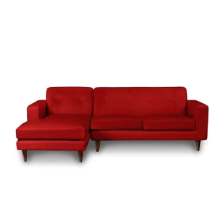 SOFA CHAISELONG LATAM HOME SALERNO IZQUIERDO 3 CUERPOS ROJO PU - 1