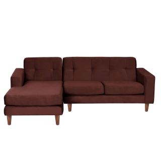 SOFA CHAISELONG LATAM HOME SALERNO IZQUIERDO 3 CUERPOS CHOCOLATE VELVET - 1