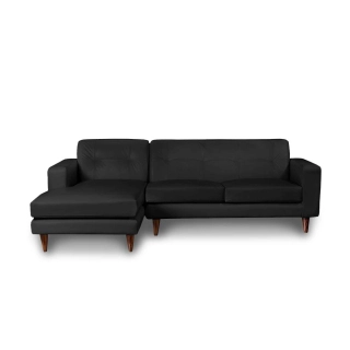 SOFA CHAISELONG LATAM HOME SALERNO IZQUIERDO 3 CUERPOS NEGRO PU - 1