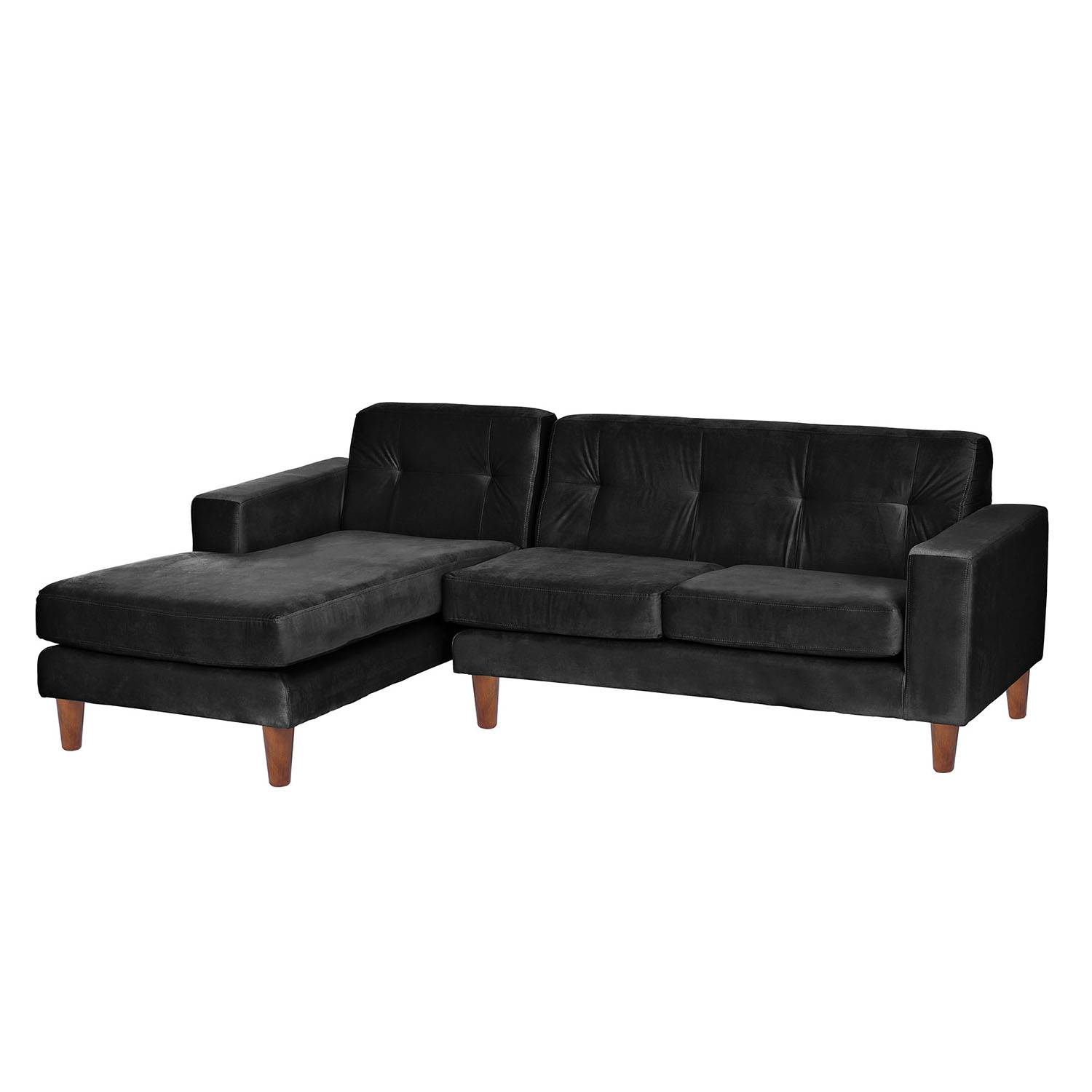 SOFA CHAISELONG LATAM HOME SALERNO IZQUIERDO 3 CUERPOS NEGRO VELVET - 1