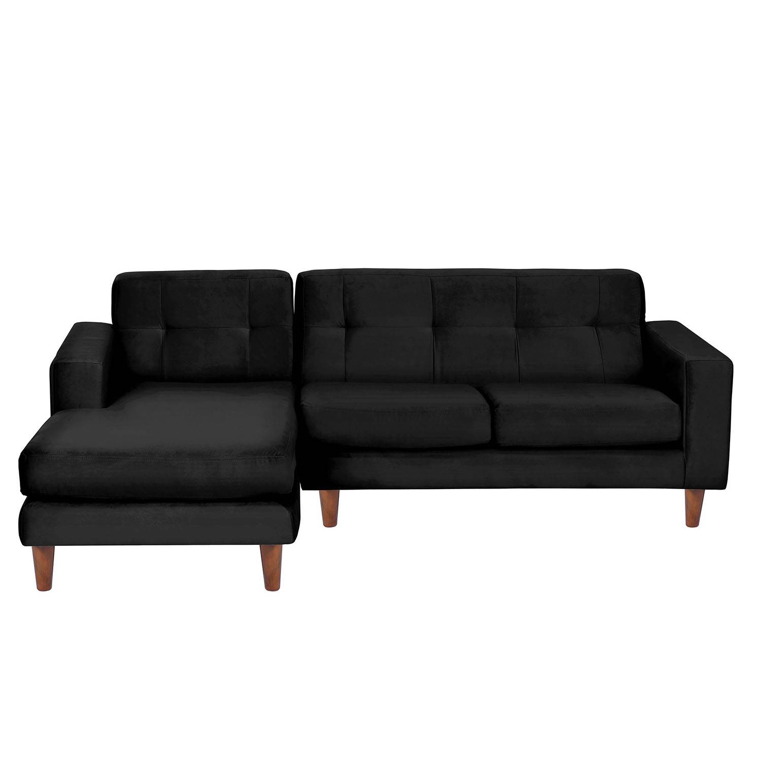 SOFA CHAISELONG LATAM HOME SALERNO IZQUIERDO 3 CUERPOS NEGRO VELVET - 2